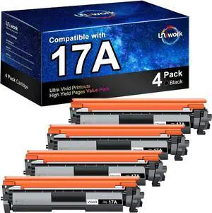 Uniwork Compatible Toner Cartridge Replacement  17A CF217A Compatible with Laserjet Pro M102w M130fw, Pro MFP M130fw M130nw M130fn M130a Printer Tray, 4 Black (with Chip)