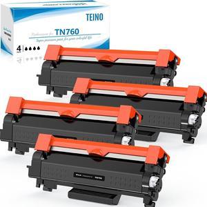 TEINO Remanufactured TN760 Toner for Brother Printer Replacement TN730 TN-760 TN 760 to use with Brother DCP-L2550DW MFC-L2710DW MFC-L2750DW HL-L2370DW HL-L2395DW HL-L2350DW (Black, 4 Pack)