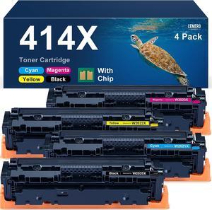 414X Toner Cartridge 4-Pack with Chip High Yield LemeroUexpect Remanufactured Replacement  414X 414A W2020X for Color Pro MFP M479fdw M454dw M479fdn M454dn Printer,Black Cyan Magenta Yellow