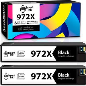 Smart Ink Compatible Ink Cartridge Replacement  972X 972 X (2 Black Pack) to use with PageWide Pro 477dw 577dw 452dw 477dn 452dn 577z 552dw P55250dw Printers