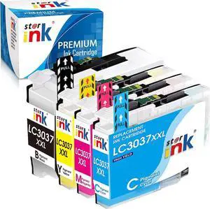 st@r ink LC3037 XXL Ink Cartridges Compatible Replacement  LC-3037 for MFC-J6545DW MFC-J6945DW MFC-J5845DW MFC-J5945DW Printer(BK/C/M/Y) 4-Pack