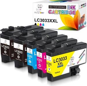 Miss Deer LC3033 BK/C/M/Y Super High Yield Ink Cartridges Compatible Replacement Ink  LC3033 LC3033XXL 3033 Ink,Work  MFC-J995DW MFC-J805DW MFC-J815DW