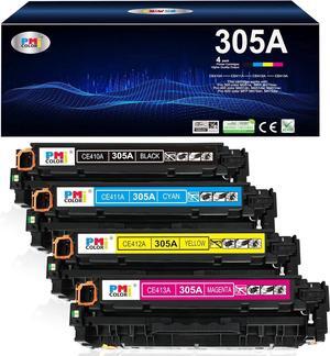 4-Pack Compatible  305A Toner Cartridges Set Works with Pro 400 Color M451dw M451nw M451dn MFP M475dw M475dn Pro 300 M375nw Printers (Black,Cyan, Magenta, Yellow)
