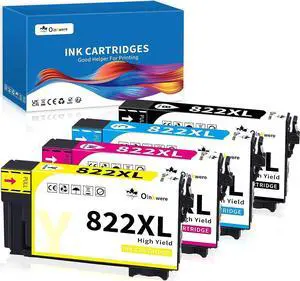 OINKWERE 822XL Ink Cartridges Remanufactured Replacement  822XL Ink cartridges 822 XL T822 T822XL Compatible for Workforce WF-3820 WF-4820 WF-4830 WF-4833 WF-4834 Printer (4 Pack)