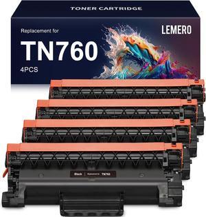 LEMERO TN-760 Compatible Toner Cartridge Replacement  TN760 TN730  Printer HL-L2350DW, HL-L2370DW, HL-L2395DW, HL-L2390DW, MFC-L2710DW, MFC-L2750DW (Black High Yield, 4 Pack )