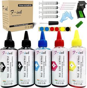 F-INK 5 Bottles Ink and Ink Refill Kits Compatible for Canon Ink Cartridges PG-260XL CL-261XL PG-240XL CL-241XL PG-260 CL-261 PG-240 CL-241 PG-40 CL-41 - Ink Tools for Reuse The Cartridge