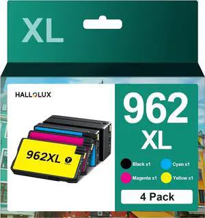 962XL 962 XL Ink Cartridges Remanufactured Replacement  962XL 962 XL for OfficeJet Pro 9015 9010 9025 9020 9018 9012 9028 Printer (Black, Cyan, Magenta, Yellow)-4 Combo Pack