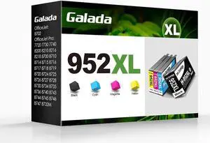 GALADA Remanufactured Ink Cartridges Replacement  952XL 952 XL Combo Pack for OfficeJet Pro 8710 8715 8720 8210 7740 7720 7730 8725 8730 8740 Printer