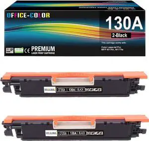 130A Black Toner Cartridges m177fw Toner Replacement  130A CF350A Works with Color Laserjet Pro MFP M177fw,M176n Printer Ink (2-Pack)