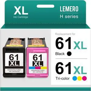 LEMERO 61 61XL Remanufactured Ink Cartridge Replacement  Ink 61 61XL Combo Pack for Officejet 4630 4635 Envy 4500 5530 4502 4501 Deskjet 2540 2541 Printer Ink Cartridges (2 Pack)