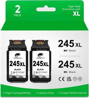 COLORETTO 245 XL 243 XL Pg-245XL Pg-243XL Ink Cartridge Compatible with Canon Pixma TR4520 TR4522 TS3420 TS3120 MX492 MX490 MG2920 MG2924 MG3050 MG2525 MG2522 IP2850 IP2820 Printer 2 Black 2-Pack