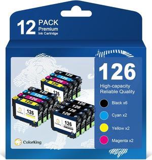 Colorking 126 Ink cartridges  Printer, High Yield T126 126XL Ink for Stylus NX330 NX430, for Workforce 435 520 545 630 845 WF-3520 WF-3530 WF-3540 WF-7010 WF-7510 WF-7520 Printer (12 Pack)