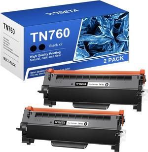 WISETA Compatible Toner Cartridge Replacement  TN760 TN 760 TN730 TN 730 to Compatible with MFC-L2710DW HL-L2350DW HL-L2370DWXL MFC-L2750DW HL-L2395DW MFC-L2690DW (Black, 2 Pack)