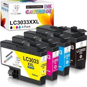 MS DEER Compatible LC3033 BK/C/M/Y Ink Cartridges Replacement  LC3033XXL LC 3033 XXL LC3035 3035 Super High Yield Work  MFC-J995DW MFC-J805DW MFC-J815DW MFCJ995DW Printer 4-Pack