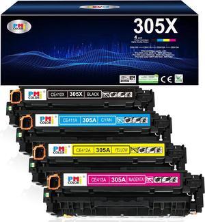 305A 305X Toner Cartridges 4 Pack Replacement  Laserjet Pro 400 Color M451dn M451nw M451dw MFP M475dw M475dn Pro 300 M375nw (Black,Cyan, Magenta, Yellow)