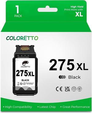 COLORETTO 275 XL Pg-275XL Ink Cartridge Compatible with Canon Pixma TR4700 TR4720 TR4722 TR4725 TS3520 TS3522 Printer 1 Black 1-Pack