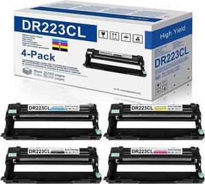 4-Pack(1BK+1C+1M+1Y) Compatible DR223CL Drum Unit Replacement  DR-223CL DR223 Drum Works with Brother MFC-l3770CDW MFC-l3750CDW HL-l3290CDW HL-l3270CDW HL-l3210CDW Printer