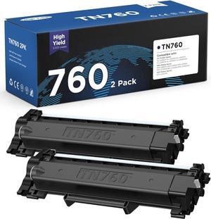 TN760 2PK Compatible Toner Cartridge Replacement  TN760 TN-760 TN730 to Use with HL-L2350DW HL-L2395DW HL-L2390DW HL-L2370DW MFC-L2750DW MFC-L2710DW DCP-L2550DW (Black, 2 Pack)