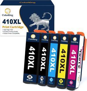 ColorKing Remanufactured 410XL T410XL Ink Cartridges for Epson 410 Ink Cartridge for Expression XP-7100 XP-830 XP-640 XP-635 XP-630 XP-530 (1 Black, 1 Cyan, 1 Magenta, 1 Yellow, 1 Photo Black) 5 Pack