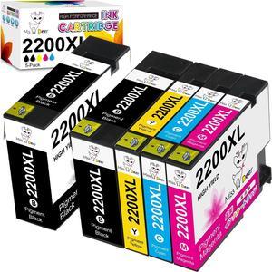 Miss Deer Compatible PGI-2200XL Pigment Ink Cartridges, Work with Maxify MB5320 MB5120 MB5020 iB4120 and iB4020 Printers (2 Pigment Black, 1 Cyan, 1 Magenta, 1 Yellow) 5-Pack