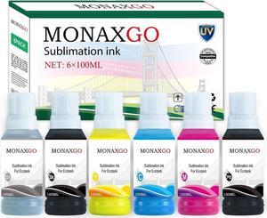 6×100ML Sublimation Ink  EcoTank ET-8550 ET8550 ET-8500 ET8500 Wide-Format Supertank Printers (6 Color, BK C M Y K PB Grey)