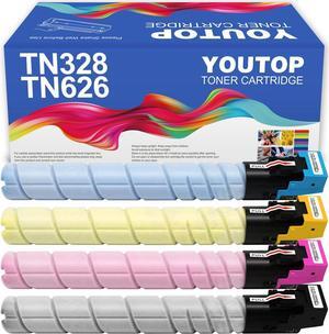 YOUTOP 4PK TN328 TN626 TN330 TN628 Toner Cartridge Compatible for Konica Minolta Bizhub C300i C360i C250i C7130i C450i C550i C650i