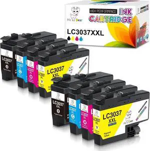 Miss Deer LC3037 Compatible Ink Cartridges Replacement  LC3037 LC3037XXL LC3039, High Yield use with MFC-J6945DW MFC-J5845DW XL MFC-J5945DW MFC-J6545DW XL,8 Pack (2BK/2C/2M/2Y)