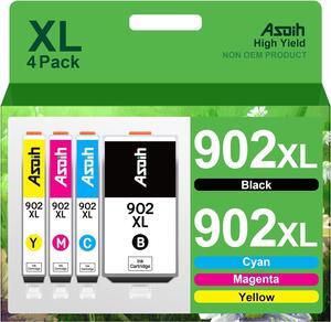 902XL Ink Cartridge Combo Pack Replacement  902 902xl Ink Cartridges  Printers OfficeJet Pro 6978, OfficeJet Pro 6968, 6960, 6970, 6958 Printer, 902 Black and Color Combo Pack (4 Pack)