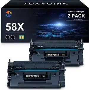 TOKYOINK 2Pack Replacement 58x CF258x Toner Cartridge [Easy to Install][20,000 Pages Yield] Compatible  58A 58X CF258X CF258A [Sharp Text] Use with Laserjet Pro M404n M404dn M404dw MFP M428fdw