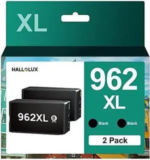 HALLOLUX 962XL Black Ink Cartridges Combo Pack Remanufactured Replacement for 962XL 962 XL for OfficeJet Pro 9015 9010 9025 9020 9018 9012 9028 Printer (2 Black)
