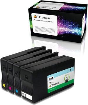 OCProducts Remanufactured Ink Cartridge Replacement 4 Pack  962 for Officejet Pro 9010 9015 9016 9018 9020 9025 Printers (1 Black 1 Cyan 1 Magenta 1 Yellow)