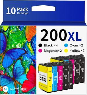 MYTONER Remanufactured Ink Cartridge Replacement for Epson 200XL 200 XL T200XL ink for XP-200 XP-300 XP-310 XP-400 XP-410 WF-2520 WF-2530 WF-2540 printer(4 Black, 2 Cyan, 2 Magenta, 2 Yellow, 10-Pack)