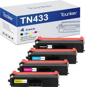 TN433 TN436 Compatible Toner Cartridge Replacement  TN433 TN436BK TN431 for HL-L8360CDW MFC-L8900CDW HL-L8260CDW HL-L8360CDWT HL-L9310CDW MFCL8610CDW MFCL9570CDW Printer (4 Packs)