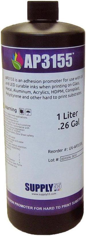 AP3155 Adhesion Promoter for Hard to Print Substrates; Glass, Alum, Acrylic, Metal, Liter Bottle