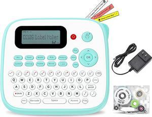 Labelife Label Maker Machine with Tape, Portable Label Maker D210S, QWERTY Keyboard, Easy-to-Use, Handheld Label Maker with Laminated Tape and Adapter, for Home Office and School Organization, Green