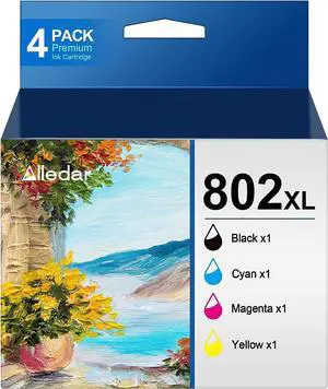 802XL 802 Ink Cartridges Remanufactured Replacement  802XL Ink Cartridges Combo Pack  802XL T802 Use  Workforce Pro WF-4730 WF-4740 WF-4720 WF-4734 EC-4020 EC-4030 (4 Pack)
