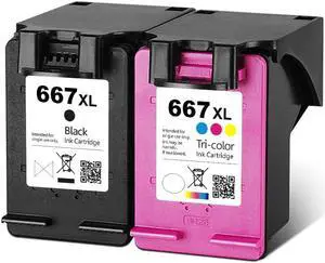 Saiyeeka  667 667XL Ink Cartridges Replacement  667 Ink Cartridges  Deskjet Ink Advantage 2775 2776 Plus 6475 6476 Printer 1 Black 1 Tri-Color