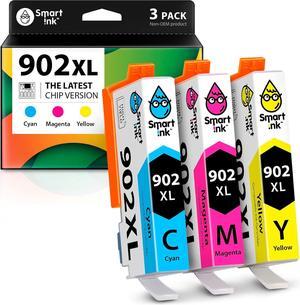 Smart Ink Compatible Ink Cartridge Replacement  902 XL 902XL (C/M/Y Combo Pack) Advanced Chip Technology to use with Officejet Pro 6978 6968 6974 6975 6960 Officejet 6951 6954 6956 6958 Printers