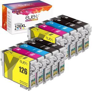 ejet 126 126XL Ink High Capacity Black & Color Cartridge Remanufactured  126 for Workforce 545 645 845 630 WF-3520 WF-3540 WF-7520 WF-7010 Stylus NX430(4 Black, 2 Cyan, 2 Magenta, 2 Yellow)