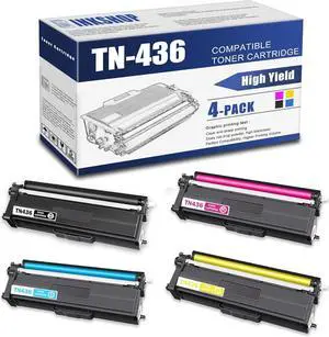 Ennovor TN436 Compatible TN-436BK TN-436C TN-436Y TN-436M Super High Yield Toner Cartridge Replacement for Brother TN-436 HL-L8260CDW HL-L8360CDW DCP-L8410CDW MFC-L8610CDW Toner (1BK+1C+1Y+1M)