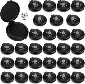 30 Pcs Mini Fingerprint Thumbprint Ink Pad Black Stamp Ink Pads for Identification Security ID Notary Supplies Law Enforcement Fingerprint Cards Fingerprint Kit Office Home Use 2 x 2.3 Inch