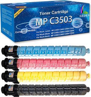 LEDES MP C3503 C3003 Toner Cartridge Replacement for Ricoh Aficio Lanier Savin MP C3503 C3003 C3504 C3004, Part#: 841813 841814 841815 841816, 29,500 Extra High Capacity Toner Cartridge(4 Packs, BCMY)