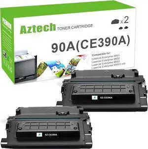 Ennovor Aztech Compatible Toner Cartridge Replacement for HP 90A CE390A Toner Enterprise 600 M602 M601 M4555 M602dn M602n M602x M603dn M603n M4555f M4555h Printer (Black, 2-Pack)