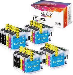 LC103 XL LC103XL LC101 Compatible Ink Cartridges ejet Replacement  LC103 XL LC101 for MFC-J870DW MFC-J6920DW MFC-J6520DW MFC-J450DW MFC-J470DW(8 Black, 4 Cyan, 4 Magenta, 4 Yellow, 20 Pack)