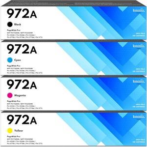 972A PageWide Color and Black High Yield Set (4-Pack, Black/Cyan/Magenta/Yellow): LOMENTI Compatible 972A Ink Cartridges Replacement  Pagewide MFP P57750DW Pro 452dn 452dw 552dw 477dw 577dw