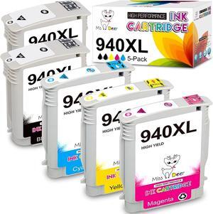 Miss Deer Compatible 940 Ink Cartridges Upgraded Replacement  940 XL 940XL for OfficeJet Pro 8500 8500A A909a 8000 A809a A910a Printer (2Black/1Cyan/1Magenta/1Yellow) 5 Pack