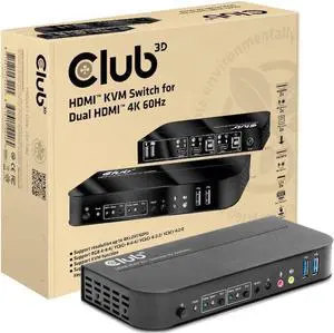 Club3D CSV-1382 HDMI KVM Switch for Dual HDMI 4K60Hz