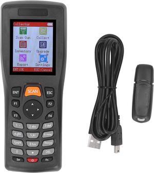 Bar Code Scaner 2D Wireless 2.4GHZ Handheld Scaner 2.2 Inch Barcode Scanner QR Code Scanner Data Collector with LCD Screen Display for Supermarket, Convenience Store Black