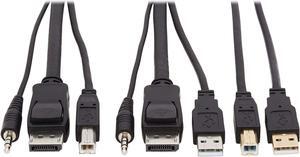 Tripp Lite DisplayPort KVM Cable Kit 4K USB 3.5mm Audio 3xM/USB M/6ft (P783-006-U)