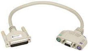Black Box Network - EHN154A-0010 - Black Box KVM Cable - 10 ft KVM Cable for KVM Switch, Keyboard/Mouse, Monitor, Microphone, Speaker - First End: 2 x 6-pin Mini-DIN (PS/2) - Female, 1 x 15-pin HD-15